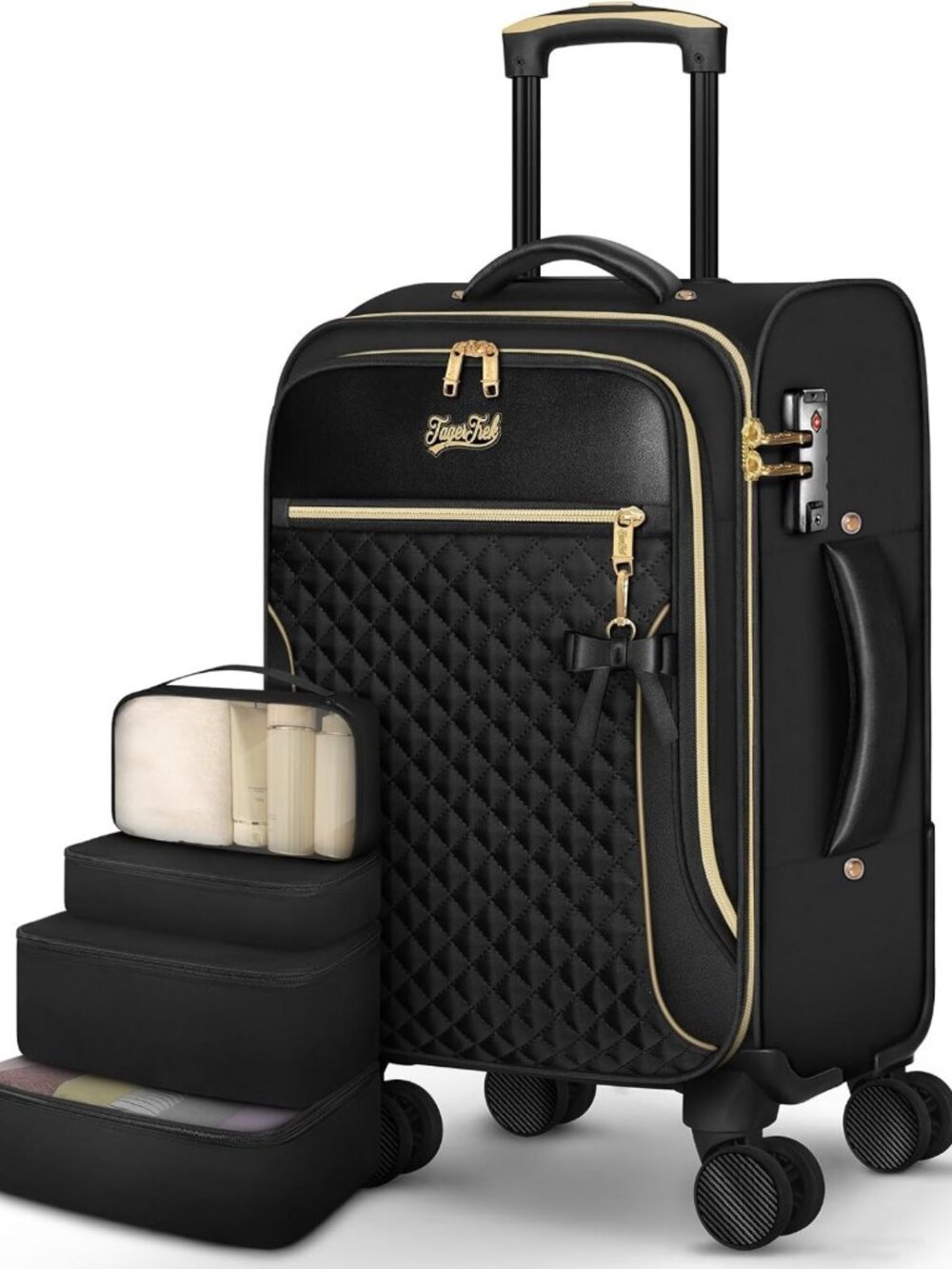 22" Softside Carry-On Luggage, Airline Approved, Lightweight Travel Suitcase